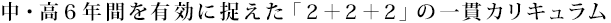 中・高6年間を有効に捉えた「2＋2＋2」の一貫カリキュラム